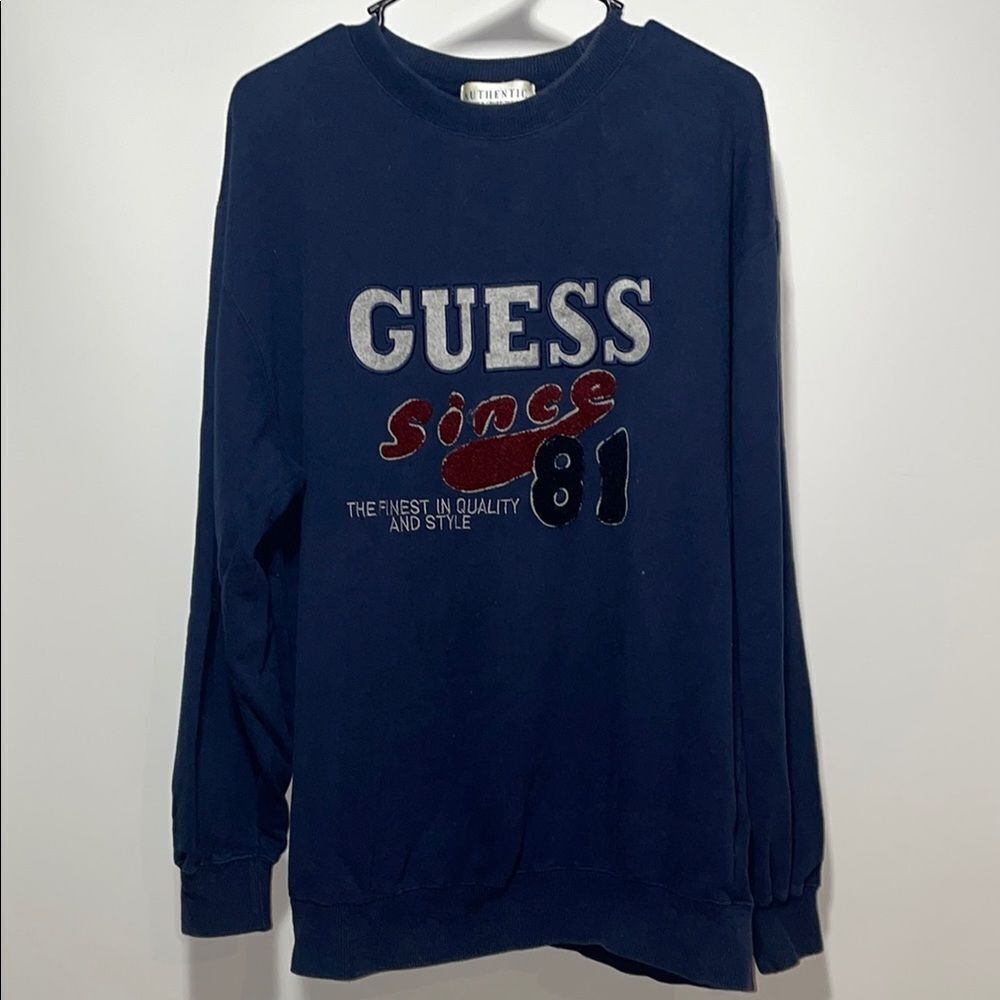 GUESS Men's Navy Crewneck